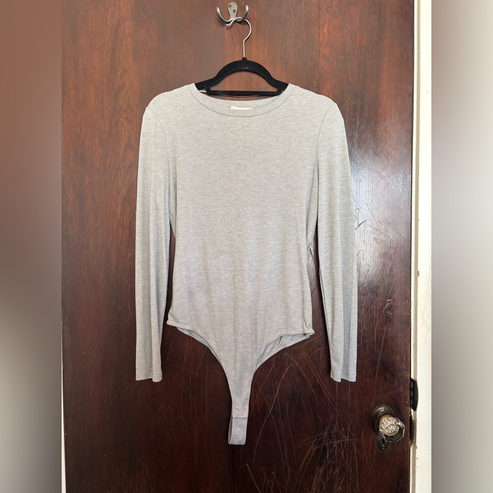 Elodie Light Gray Long Sleeve Bodysuit